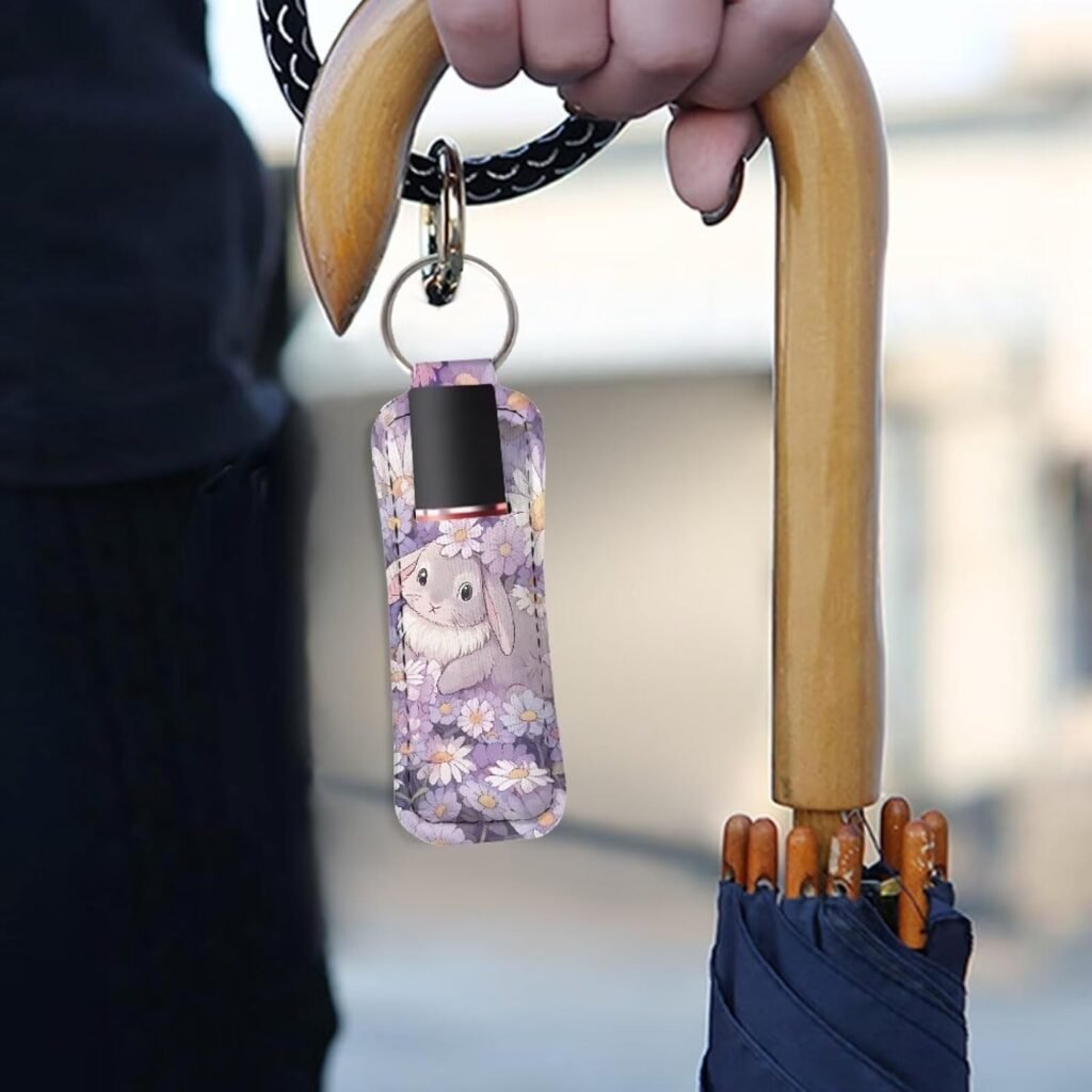 Chapstick Holder Keychain Lip Balm Sleeves Keyring 1 Packs Set Travel Accessories for Women Girls