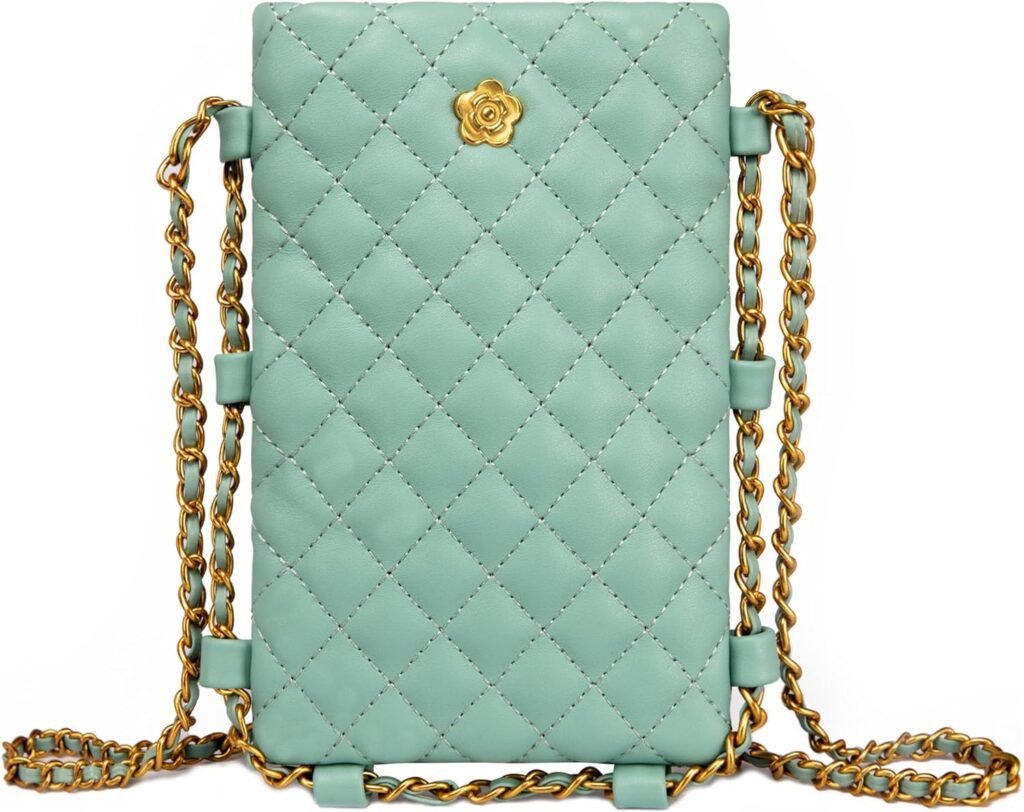 Montana West Small Quilted Cell Phone Purse for Women Soft Chain Crossbody Cellphone Wallet Bag
