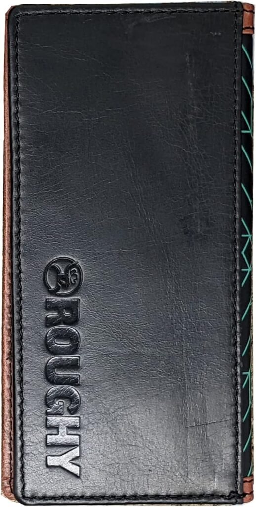 HOOEY Leather Mens Western Rodeo Wallet (Aztec Embossed - Turquoise)