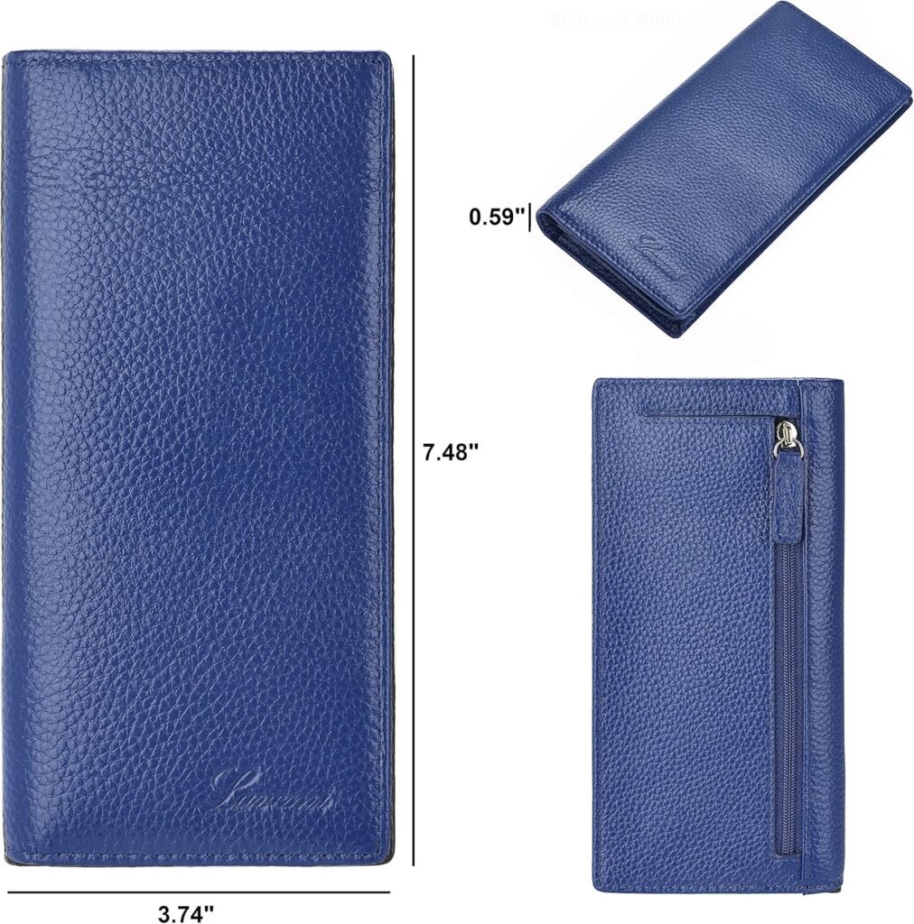 Lavemi Ultra Slim Thin Leather Women Wallet RFID Blocking Credit Card Holder Bifold Long Ladies Billfold