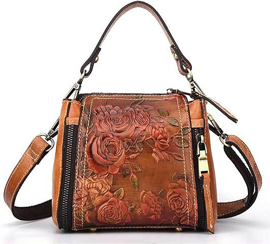 LETEULO Crossbody Bag for Women Leather Top Handle Tote Purses Vintage Satchels Handbag